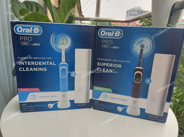 review bàn chải điện Oral-B Pro 100