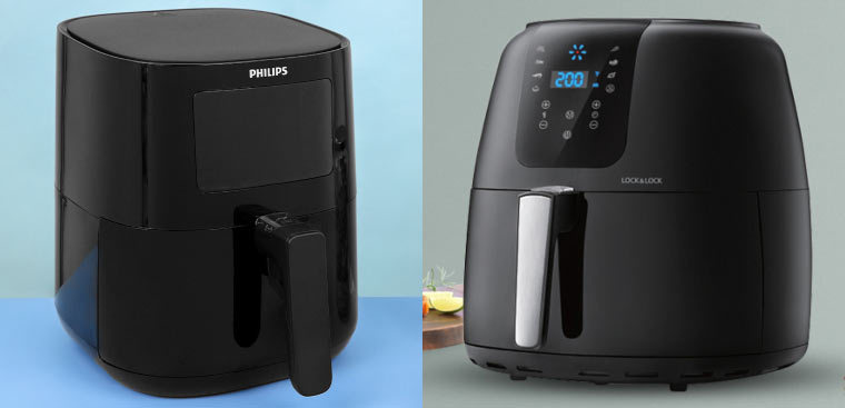 so sánh nồi chiên không dầu Philips và Lock&Lock